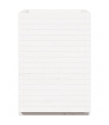 vidaXL Garden Planter White 50x50x72,5 cm Solid Wood Pine