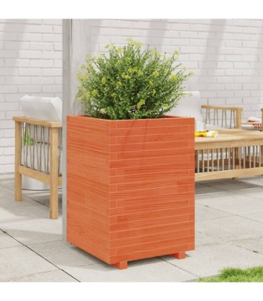 vidaXL Garden Planter Wax Brown 50x50x72,5 cm Solid Wood Pine
