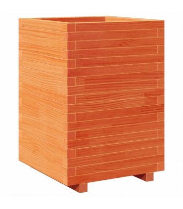 vidaXL Garden Planter Wax Brown 50x50x72,5 cm Solid Wood Pine