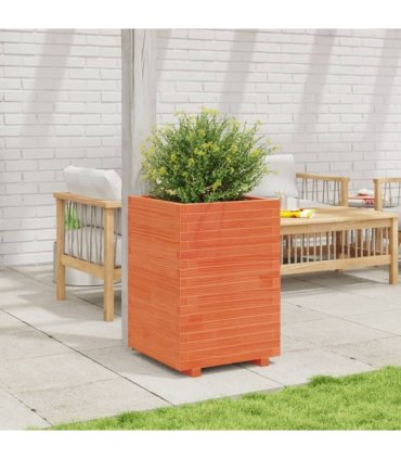 vidaXL Garden Planter Wax Brown 50x50x72,5 cm Solid Wood Pine