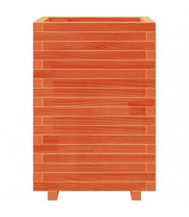 vidaXL Garden Planter Wax Brown 50x50x72,5 cm Solid Wood Pine