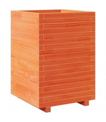 vidaXL Garden Planter Wax Brown 50x50x72,5 cm Solid Wood Pine