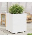 vidaXL Garden Planter White 60x60x72,5 cm Solid Wood Pine