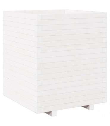 vidaXL Garden Planter White 60x60x72,5 cm Solid Wood Pine