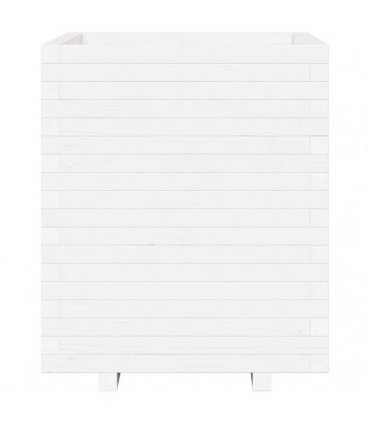 vidaXL Garden Planter White 60x60x72,5 cm Solid Wood Pine