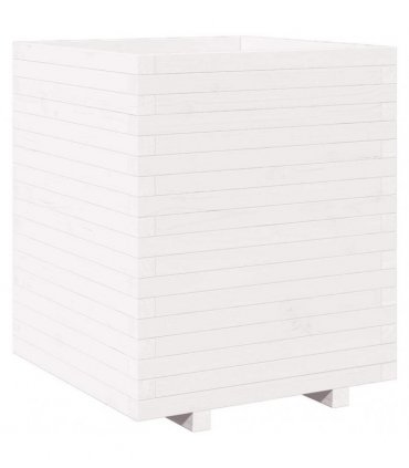 vidaXL Garden Planter White 60x60x72,5 cm Solid Wood Pine