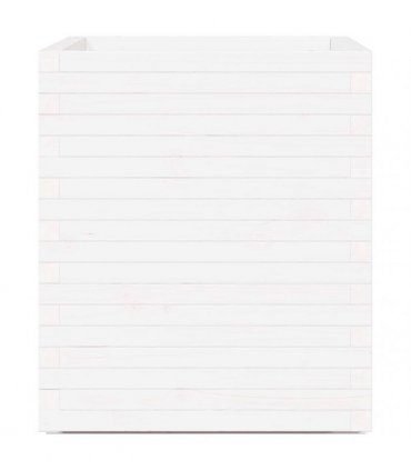 vidaXL Garden Planter White 60x60x72,5 cm Solid Wood Pine
