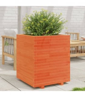 vidaXL Garden Planter Wax Brown 60x60x72,5 cm Solid Wood Pine