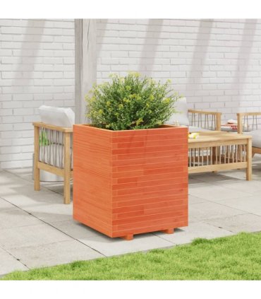 vidaXL Garden Planter Wax Brown 60x60x72,5 cm Solid Wood Pine