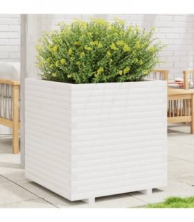 vidaXL Garden Planter White 70x70x72,5 cm Solid Wood Pine