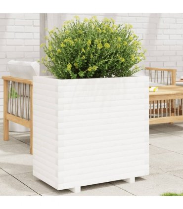 vidaXL Garden Planter White 70x40x72,5 cm Solid Wood Pine
