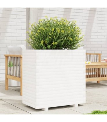 vidaXL Garden Planter White 70x40x72,5 cm Solid Wood Pine