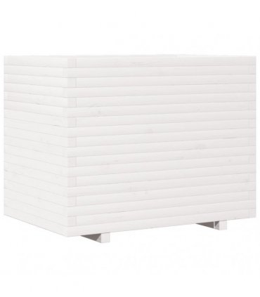 vidaXL Garden Planter White 90x60x72,5 cm Solid Wood Pine