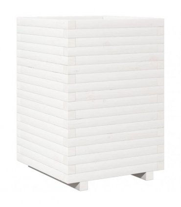 vidaXL Garden Planter White 50x50x72 cm Solid Wood Pine