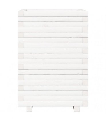 vidaXL Garden Planter White 50x50x72 cm Solid Wood Pine