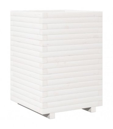 vidaXL Garden Planter White 50x50x72 cm Solid Wood Pine