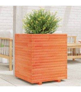 vidaXL Garden Planter Wax Brown 60x60x72 cm Solid Wood Pine