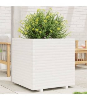 vidaXL Garden Planter White 70x70x72 cm Solid Wood Pine
