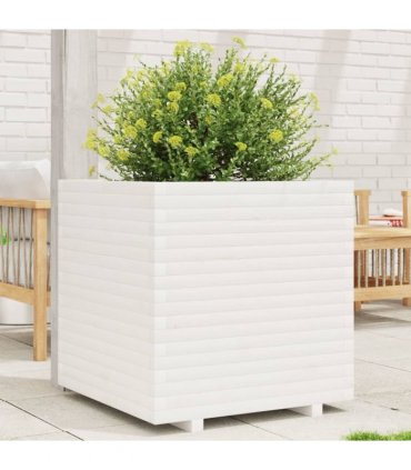 vidaXL Garden Planter White 70x70x72 cm Solid Wood Pine