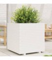 vidaXL Garden Planter White 70x70x72 cm Solid Wood Pine