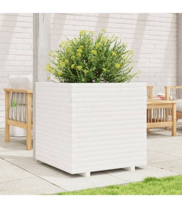 vidaXL Garden Planter White 70x70x72 cm Solid Wood Pine