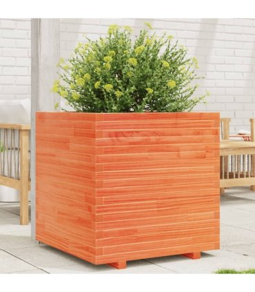 vidaXL Garden Planter Wax Brown 70x70x72 cm Solid Wood Pine
