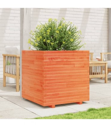 vidaXL Garden Planter Wax Brown 70x70x72 cm Solid Wood Pine