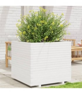 vidaXL Garden Planter White 80x80x72 cm Solid Wood Pine