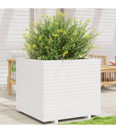vidaXL Garden Planter White 80x80x72 cm Solid Wood Pine