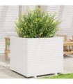 vidaXL Garden Planter White 80x80x72 cm Solid Wood Pine