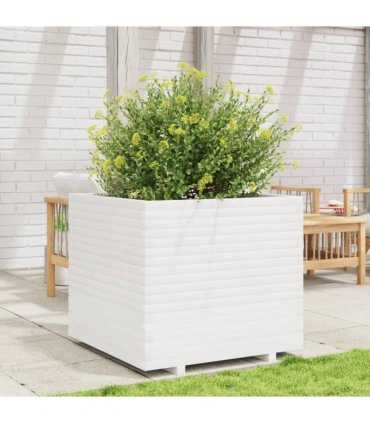 vidaXL Garden Planter White 80x80x72 cm Solid Wood Pine