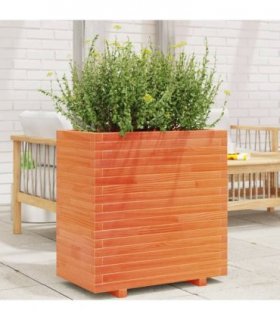 vidaXL Garden Planter Wax Brown 70x40x72 cm Solid Wood Pine