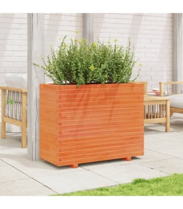 vidaXL Garden Planter Wax Brown 90x40x72 cm Solid Wood Pine