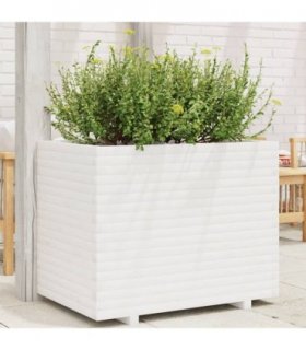vidaXL Garden Planter White 90x60x72 cm Solid Wood Pine
