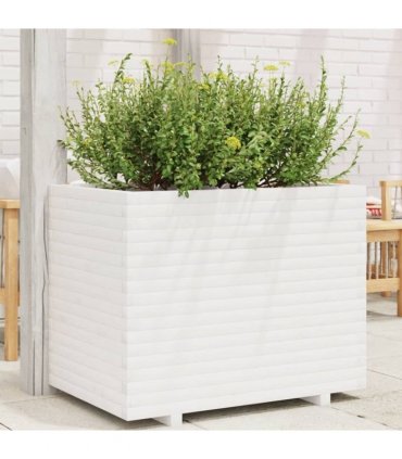 vidaXL Garden Planter White 90x60x72 cm Solid Wood Pine