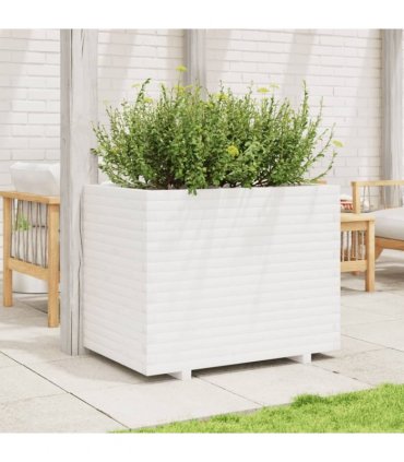 vidaXL Garden Planter White 90x60x72 cm Solid Wood Pine