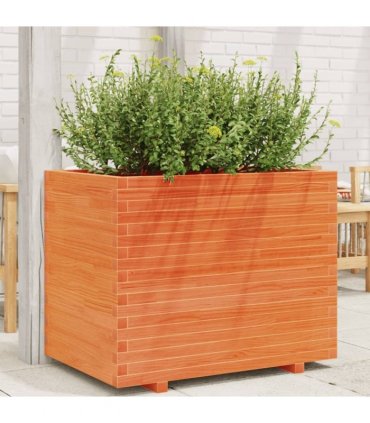 vidaXL Garden Planter Wax Brown 90x60x72 cm Solid Wood Pine