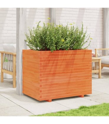 vidaXL Garden Planter Wax Brown 90x60x72 cm Solid Wood Pine