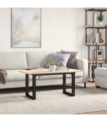vidaXL Coffee Table O-Frame 100x50x45 cm Solid Wood Pine and Steel