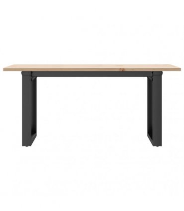 vidaXL Coffee Table O-Frame 100x50x45 cm Solid Wood Pine and Steel