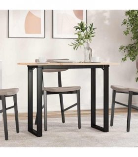 vidaXL Dining Table O-Frame 100x50x75 cm Solid Wood Pine and Steel
