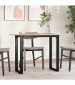 vidaXL Dining Table O-Frame 100x50x75 cm Solid Wood Pine and Steel