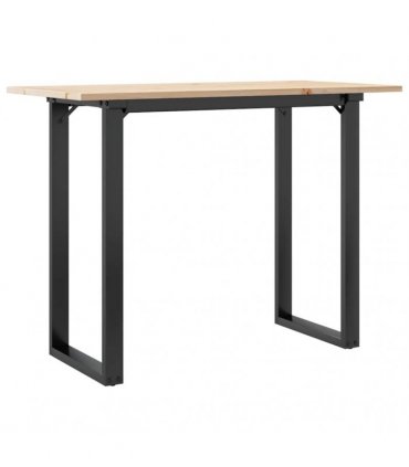 vidaXL Dining Table O-Frame 100x50x75 cm Solid Wood Pine and Steel