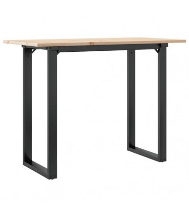 vidaXL Dining Table O-Frame 100x50x75 cm Solid Wood Pine and Steel