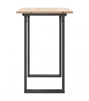 vidaXL Dining Table O-Frame 100x50x75 cm Solid Wood Pine and Steel