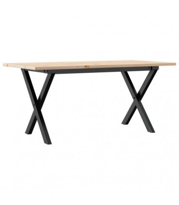 vidaXL Coffee Table X-Frame 100x50x45 cm Solid Wood Pine and Steel