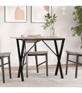 vidaXL Dining Table X-Frame 100x50x75 cm Solid Wood Pine and Steel