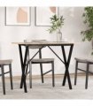 vidaXL Dining Table X-Frame 100x50x75 cm Solid Wood Pine and Steel