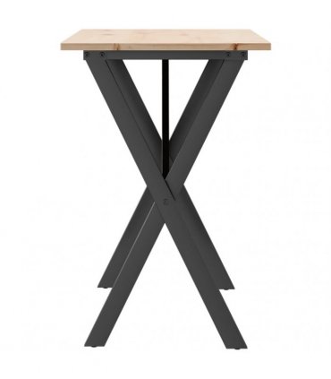 vidaXL Dining Table X-Frame 100x50x75 cm Solid Wood Pine and Steel
