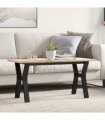 vidaXL Coffee Table Y-Frame 100x50x45 cm Solid Wood Pine and Steel